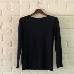 J. Crew Jeweled Shoulder Sweater